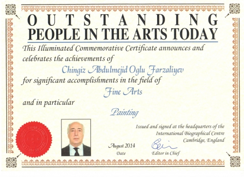 В Великобритании Чингизу Фарзалиеву вручена премия "Видная личность в искусстве – 2014" (ФОТО)