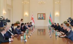 Состоялась встреча Президента Азербайджана и премьер-министра Грузии в расширенном составе  (ФОТО)
