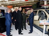 President Ilham Aliyev visits first Azerbaijan international defense industry exhibition