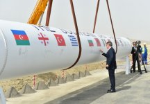 Президент Азербайджана принял участие в церемонии закладки "Южного газового коридора" (ФОТО)