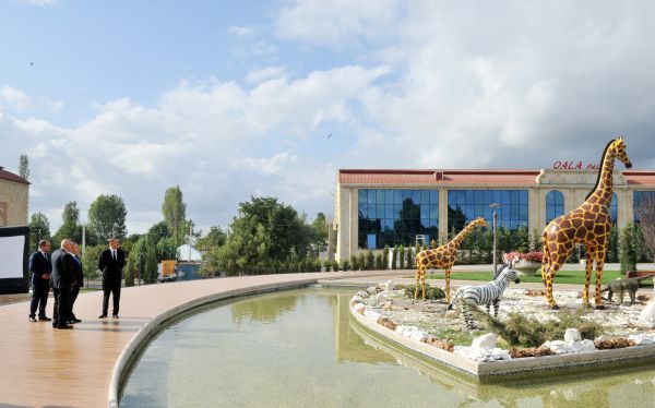 Azerbaijani president observes children's amusement and recreation park in Ismayilli
