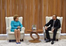 Президент Азербайджана  принял председателя  Совета Федерации Федерального Собрания России