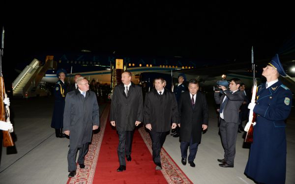 Президент Азербайджана Ильхам Алиев прибыл с визитом в Минск
