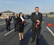 President Aliyev attends opening of first part of Gala-Pirallahi highway (PHOTO)