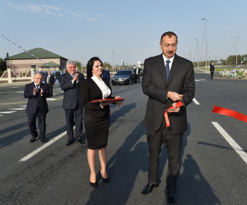Azerbaijani president arrives in Pirallahi district of Baku