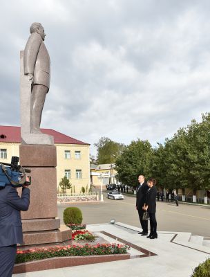 President Ilham Aliyev and his spouse arrived in Dashkasan District on a visit  (PHOTO)