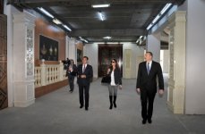 Президент Ильхам Алиев и его супруга  ознакомились с ходом строительных работ в здании Гянджинской государственной филармонии (ФОТО)