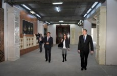 Azerbaijani president reviews progress of construction at Ganja State Philharmonic (PHOTO)