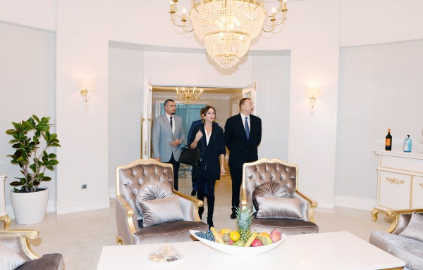 President Aliyev, first lady review conditions at new block of Naftalan Hotel by Rixos