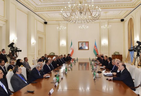 Expanded meeting held with participation of Azerbaijani, Iranian presidents (PHOTO)