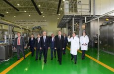 President Ilham Aliyev attended the opening of a bread factory in Shamkir (PHOTO)
