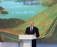 President Ilham Aliyev attended the opening of Shamkirchay water reservoir (PHOTO)
