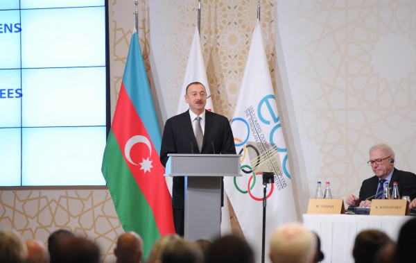 Azerbaijani president, his spouse attend General Assembly of European Olympic Committees