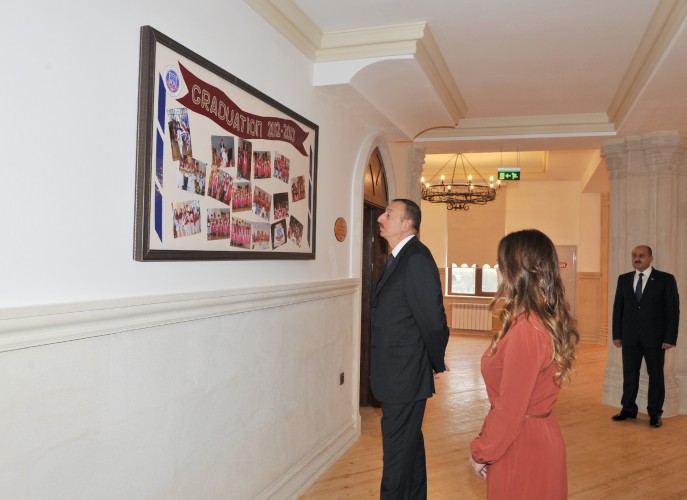 Azerbaijani president attends opening of new building of Baku-Oxford School (PHOTO)