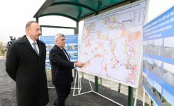 Президент Ильхам Алиев находится с визитом в Сабирабадском районе (ФОТО)