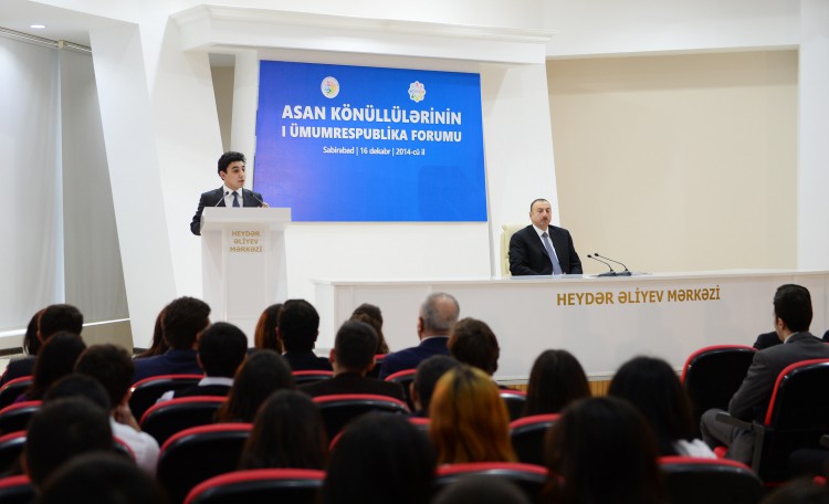 Azerbaijani president attends first All-Republican Forum of ASAN Volunteers (PHOTO)