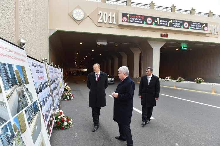 President Aliyev attends opening of Ziya Bunyadov Avenue after reconstruction