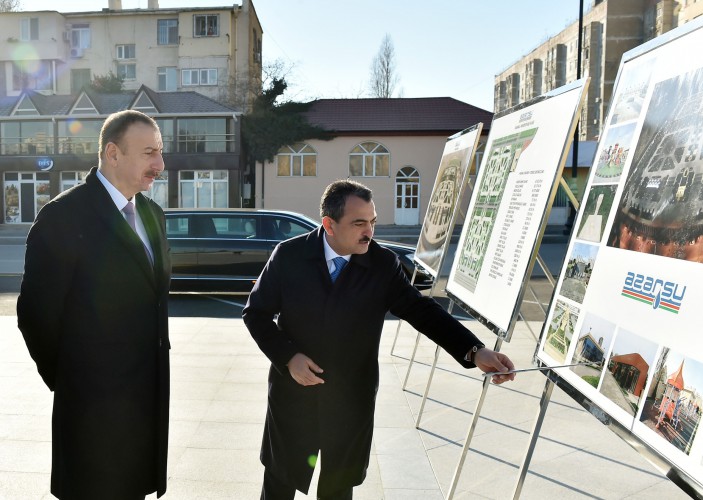 Azerbaijani president attends opening of Yasamal park (PHOTO)
