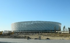 Prezident İlham Əliyev və xanımı Bakı Olimpiya Stadionunda aparılan işlərin gedişi ilə tanış olublar  (FOTO)