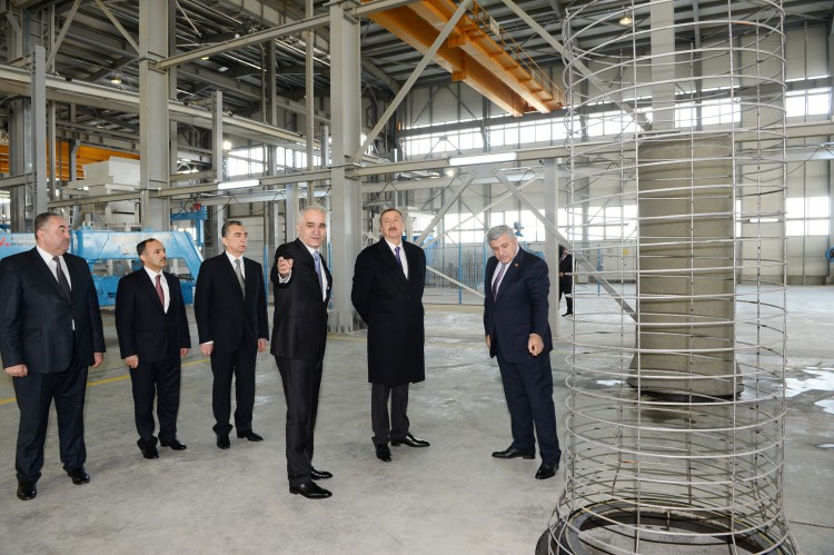 Azerbaijani President attended the opening of a concrete plant in Sumgayit