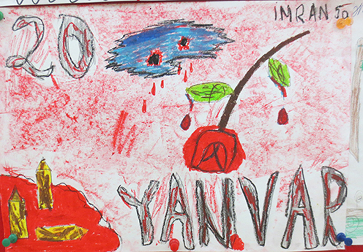 Трагедия 20 января в рисунках бакинских школьников (ФОТО)
