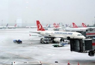 "Turkish Airlines" 327 reysi təxirə saldı - Güclü qar səbəbindən