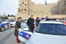 Президент Ильхам Алиев осмотрел новые автомобили, приобретенные для различных структур МВД (ФОТО)