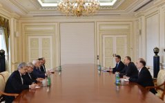 President Ilham Aliyev receives delegation led by Iranian FM
