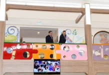 President Ilham Aliyev attends opening of kindergarten, construction of which was initiated by Heydar Aliyev Foundation in Mingachevir