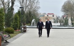 President Ilham Aliyev reviews conditions created at Friendship Park in Mingachevir