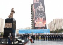 Azerbaijani president attends ceremony commemorating Khojaly tragedy victims (PHOTO)