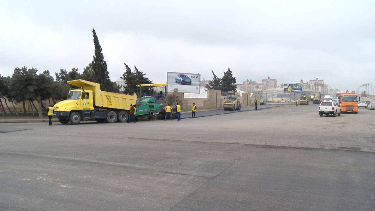 Ограничено движение на дороге перед Национальной гимнастической ареной в Баку (ФОТО)