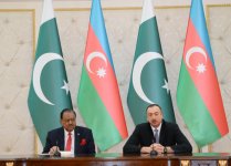 Presidents of Azerbaijan and Pakistan made statements for the press (PHOTO)