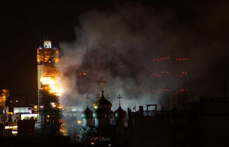 Оглашена причина пожара на колокольне Новодевичьего монастыря