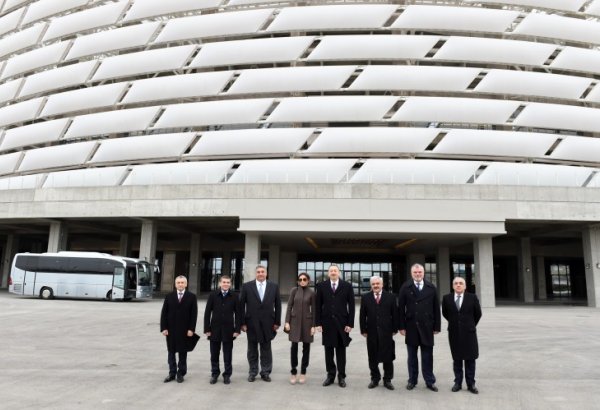 President Ilham Aliyev, his spouse attend opening of Baku Olympic Stadium (PHOTO)