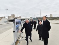Ilham Aliyev reviews ongoing construction of road and transportation infrastructure around Baku Olympic Stadium (PHOTO)