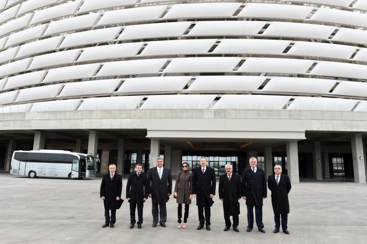 President Ilham Aliyev, his spouse attend opening of Baku Olympic Stadium (PHOTO)
