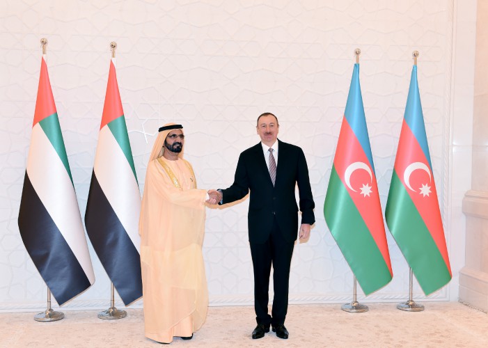 Official welcoming ceremony for UAE vice president and PM held in Azerbaijan (PHOTO)