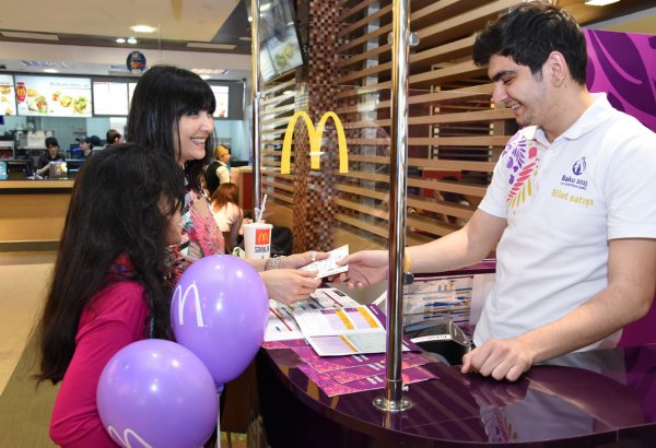 Buy your tickets for Baku 2015 at selected McDonalds stores across Baku