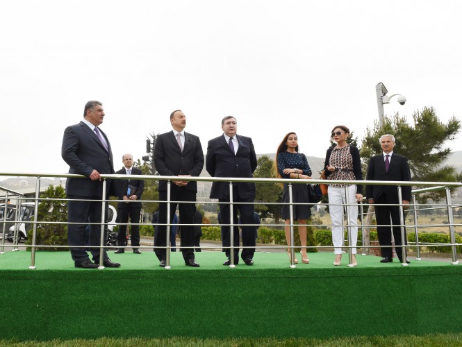 Azerbaijani president and his spouse attend opening of Bike Park (PHOTO)