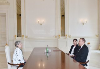 President Ilham Aliyev and his spouse Mehriban Aliyeva received director general of UNESCO Irina Bokova