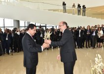 Ilham Aliyev, his spouse attend presentation of “Agree to Differ” book