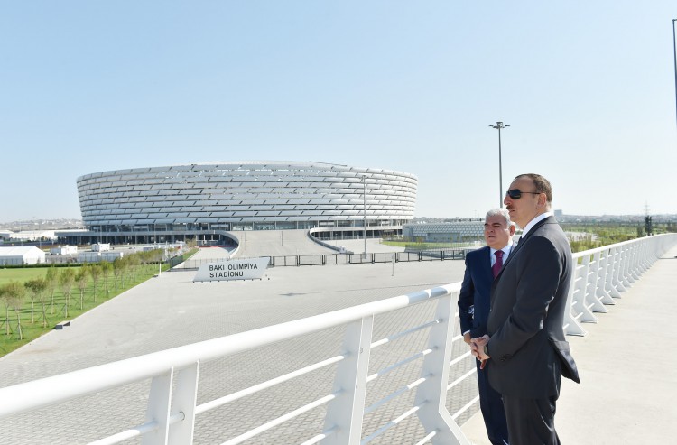 Ilham Aliyev attends opening of road and transport infrastructure built around Baku Olympic Stadium (PHOTO)