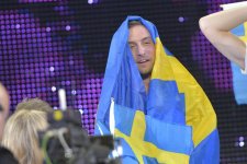 Как Монс Сельмерлёв  праздновал победу на сцене «Евровидения 2015» (ФОТО)