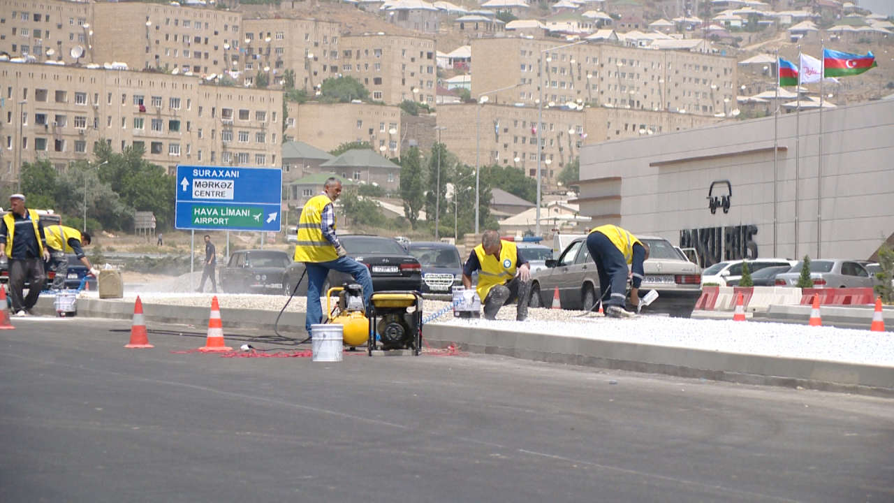 Завершается ремонт автодороги Баку-Говсан (ФОТО, ВИДЕО)