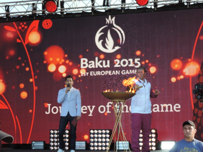 Birinci Avropa Oyunlarının məşəli Xızıda (FOTO) (VİDEO)