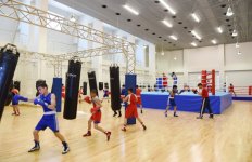 Ilham Aliyev, his spouse attend opening of administrative building of Azerbaijan Boxing Federation and  “Qafqaz Baku Sport Hotel”