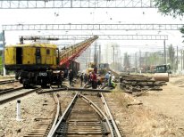 Работы по ремонту железной дороги Баку-Хырдалан-Сумгайыт продолжаются (ФОТО)