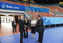 Ilham Aliyev, his spouse review Baku Crystal Hall that will host several competitions during First European Games (PHOTO)