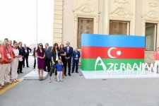 Президент Ильхам Алиев и его супруга встретились со спортсменами, которые представят Азербайджан на первых Европейских играх (ФОТО)